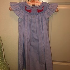 Smocked whale dress, 3t